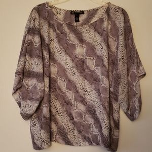 INC black & gray blouse L